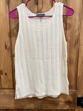 Marled Cream Sleeveless Knit Tank Top
